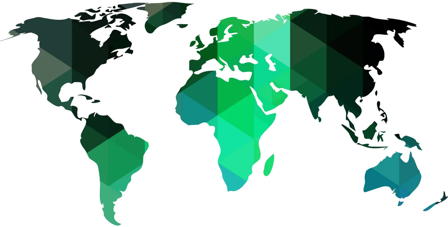 Mapa con los países donde Julián Orlando tiene clientes: Argentina, Uruguay, Chile, México, Guatemala y España.